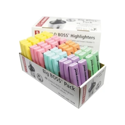 Image of STABILO Highlighter BOSS ORIGINAL Pastel Pack of 48 6 x Assorted Colours