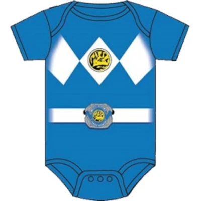 Image of Power Rangers Blue Baby Ranger Costume Romper Onesie (12 18 Months)