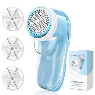 Image of Lint Remover Fabric Shaver, Bobble for Clothes Debobbler Shaver 2 In 1 Roller Wool Defuzzer Fluff Quick and Effective (3 Blades Included)
