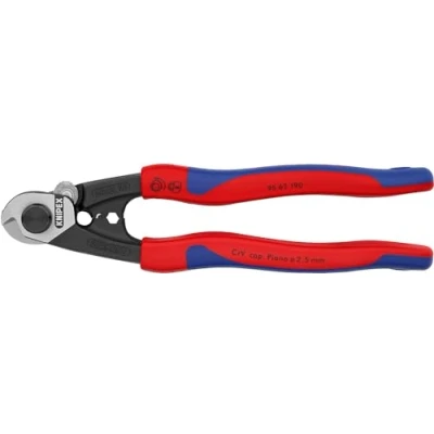Image of Knipex Wire Rope Cutter forged with multi component grips 190 mm 95 62