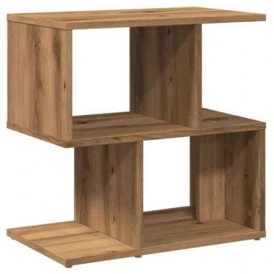 Image of vidaXL Artisan Oak Bedside Cabinet Nightstand for Bedroom, Engineered Wood, Brown, 50x30x51.5 cm, Modern Design, Ample Storage, Compact Night Table