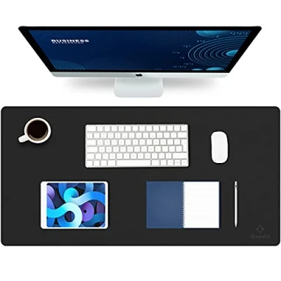 Image of K KNODEL Large Desk Pad, Office Mat, Protector Computer Mat for Desk, Leather Sewing Blotter, Desktop Writing Pad and Home, Mouse (40x80cm, Black)