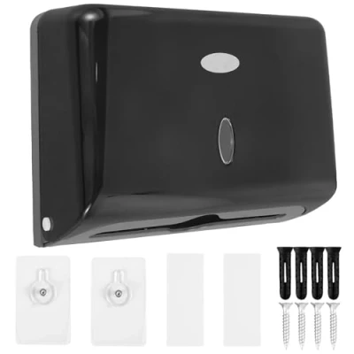Image of Grusce Paper Towel Dispenser Wall Mounted, Multifold Tri Fold Holder Hand Commercial Toilet Tissue Dispensers for Bathroom Restroom Kitchen Office, 2 Installation Way