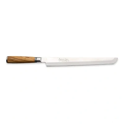 Image of Katana Saya 27cm Sashimi Knife, 67 Layer VG 10 Damascus Stainless Steel, Olive Wood Handle KSO 07 Silver