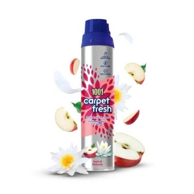 Image of 1001 Carpet Fresh Apple &amp; Waterlily 300ml Eliminates Odors, Crafted by Perfumers, this Unique Aroma Blends Sweet Apples, Pears, and Cranberries for a Revitalizing Top Note, No need to hoover