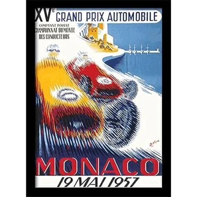 Image of Pyramid International Monaco 6 Memorabilia Canvas Print, Multi Colour, 30 x 40 cm