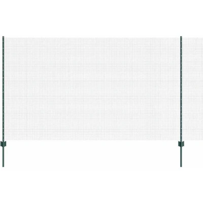 Image of vidaXL Welded Wire Fence with 11 U Posts Green 1.4x25 m Steel