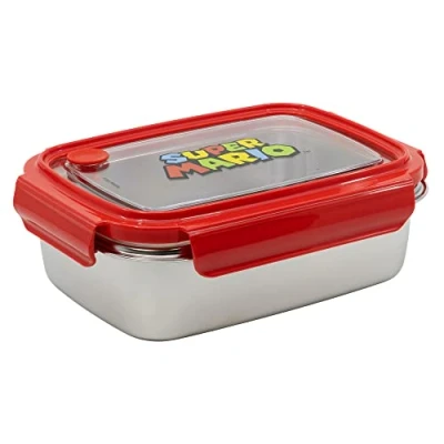Image of Stor Rectangular Sandwich Maker Stainless Steel 1020 ML Super Mario, Metal, Multicoloured, Estándar