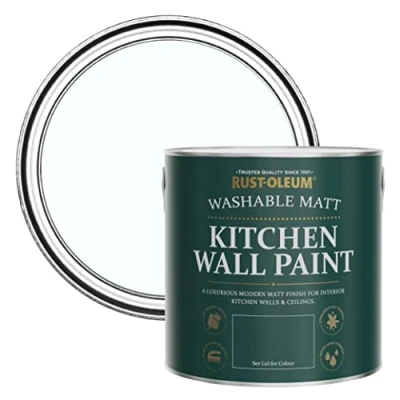 Image of Rust Oleum Light Blue Washable Kitchen Wall Paint in Matt Finish Icecap 2.5L