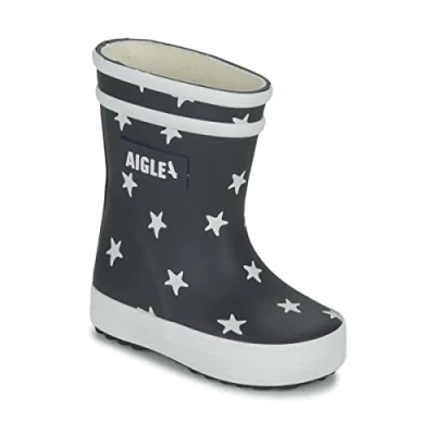 Image of Aigle Boy&#039;s Unisex Kids Baby Flac Play2 Rain Boot, Multicolor Navy Star, 3 UK Child