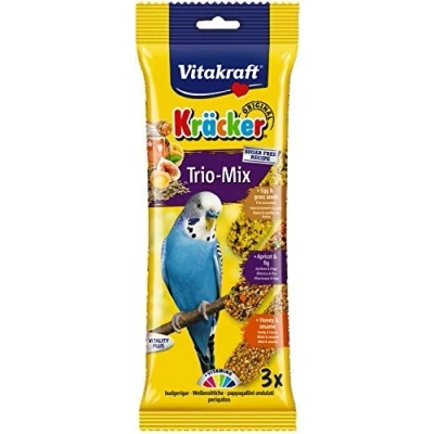 Image of Vitakraft Budgie Kracker Treat Sticks Triple Pack (Honey, Egg, Grass Seed) 3pk Case of 7