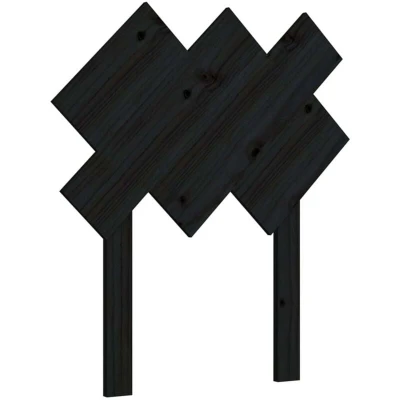Image of vidaXL Black Solid Pinewood Bed Headboard Rustic Charm, Comfortable Back Support, Durable &amp; Easy Assembly for Bedrooms and Guest Rooms