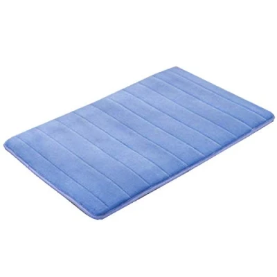 Image of VSUSN Memory Foam Bathroom Rug Non Slip Bath Mat Absorbent Mats Shower Mats, Microfibre, blue, 40 x 60 cm