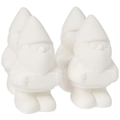 Image of Baker Ross AF428 Customisable Ceramic Garden Gnomes— Creative Art and Craft Supplies for Kids to Make, Personalise Decorate (Pack of 4)