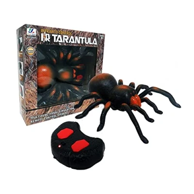 Image of Remote Control Spider, Realistic Wireless Fright Props Controlled Spider Creepy Soft Scary Plush Tarantula Infrared LifeLike Crawl Best Gift Set For Kid