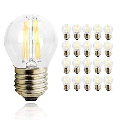 Image of Vintage Style Edison Screw LED Filament Bulbs 4W Antique Globe G45 Light 360 Beam Lamp E27 6000 6500K Cool White 40W Incandescent Replacement, 20 Pack