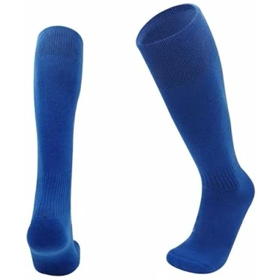 Image of Unisex Football Rugby Grip Soccer Socks High Knee Cushion with Athletic Non Slip Sports Trainer Multi Long (6 11 Blue)
