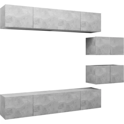 Image of vidaXL 6 Piece TV Cabinet Set Concrete Grey Engineered Wood