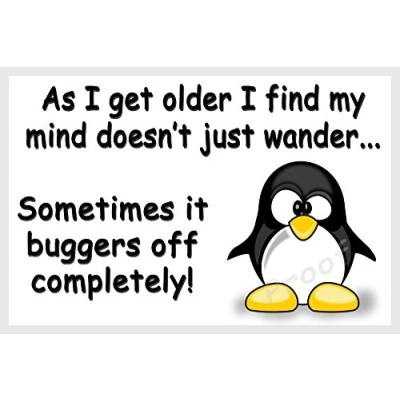 Image of Penguin Funny Fridge Magnet Gift As I get older...