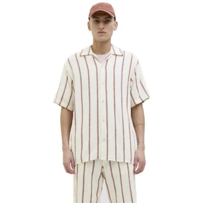 Image of Jack &amp; Jones Rcoba Stripe Resort SS SN Shirt, Men&#039;s, Size: Small, Arabian spice