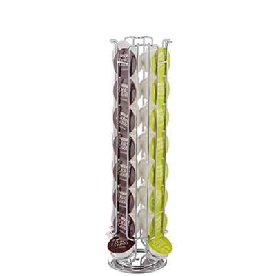 Image of EXZACT Coffee Capsule Holder, Compatible with Dolce Gusto Capsules (32pcs) Stands Rotating Pod Holder Rack