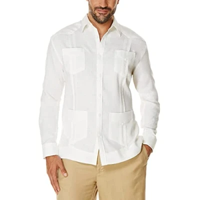 Image of Cubavera Mens &#039;s Button Down Shirt, Bright White, M UK