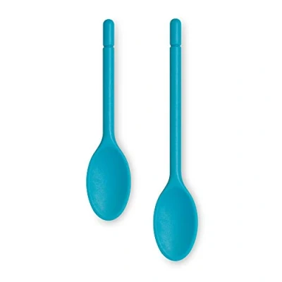 Image of Zeal JSET21A Non Stick Silicone Traditional Cooks Spoon 2 Piece Set (25cm/30cm) Aqua