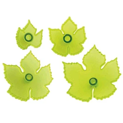 Image of PME JEM Grape Vine Leaf Cutter, Set of 4, White, 12 x 2 22 cm