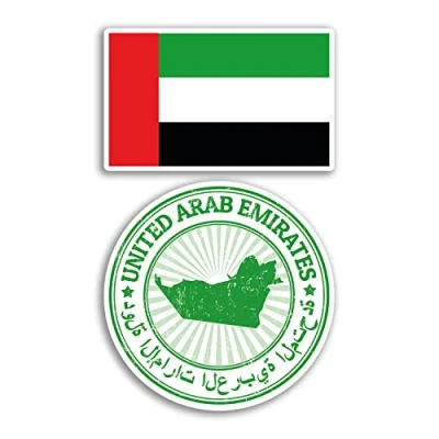 Image of 2 x 10cm Wide United Arab Emirates Vinyl Stickers UAE Map Holiday Adventure Travel Country Scrapbooking Gift #78687