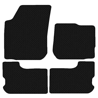 Image of Carsio Car Mats For Dacia Sandero 2013 Onwards 3mm 4pc Set Tailored Fit Rubber Floor Mat Complete Accessory Black Custom Fitted Anti Slip Backing, Heavy Duty &amp; Waterproof