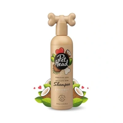 Image of Pet HEAD Dog Shampoo 300ml, Sensitive Soul, Coconut Scent, for Dogs with Skin, Professional Grooming, Vegan Shampoo, Hypoallergenic, Natural, Gentle Formula Puppies