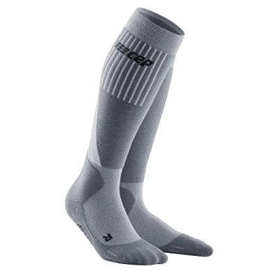 Image of CEP Women&#039;s Cold Weather Running Socks Size II (25 31cm) Grey, Moisture Wicking &amp; Supportive