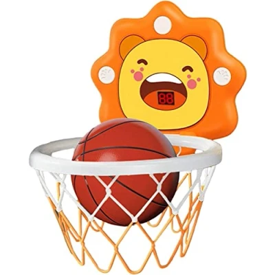 Image of Basketball Set Kids Toddlers Portable Indoor Outdoor Hoop for with Digital Counter Play Net Ball Pump Hook Hangable to the Door Bedroom