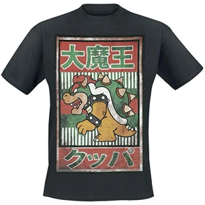 Image of Flashpoint AG Nintendo T Shirt S Bowser Kanji, Schwarz