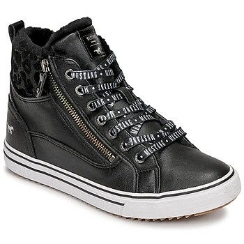 Image of Mustang 1365603 women&#039;s Shoes (High top Trainers) in Black