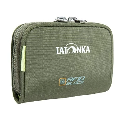 Image of Tatonka Plain Wallet RFID B Small with Protection and Coin Compartment, Compartments for Credit Cards, Bank Cards etc. Dimensions: 11 x 7 2 cm, Olive