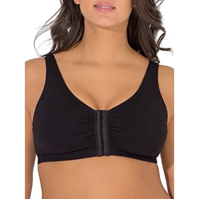 Image of Fruit Of The Loom womens96014Front Close Builtup Sports Bra Solid Black 36A
