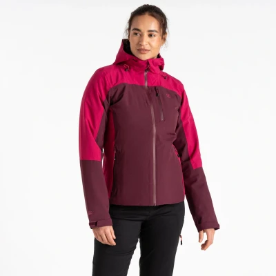 Image of Dare 2b Women&#039;s Water repellent Mountain Series Waterproof Jacket Fig Berry Pink, Size: 14