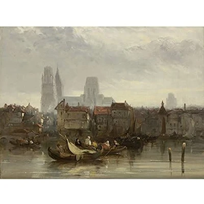 Image of Artery8 British 19Th Century Rouen Painting Unframed Wall Art Print Poster Home Decor Premium