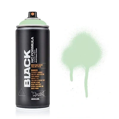 Image of Montana Black Spray Paint, Matt Finish, 400ml Can, Colour: BLK6210 E2E Green