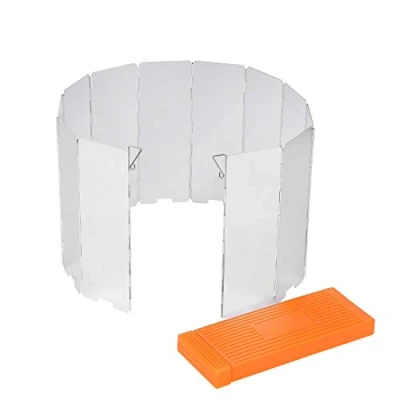 Image of Sagafly 12 Plates Camping Stove Windshield, Aluminum Alloy Cooker Wind Screen for Backpacking Outdoor Camp Picnic Alcohol Shield Guard Windscreen