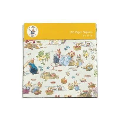 Image of Museums &amp; Galleries Brambly Hedge Spring Picnic Pack of 20 Paper Napkins