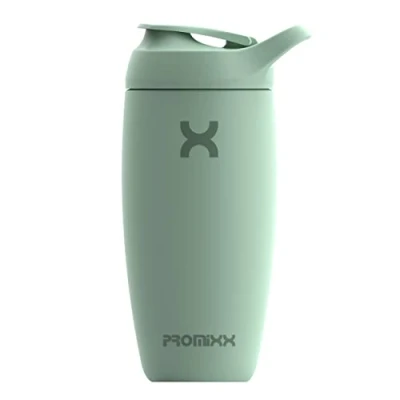 Image of Promixx Pursuit Shaker Bottle New Edition Insulated Stainless Steel Water and Blender Cup, 550ml, Seagrass Green