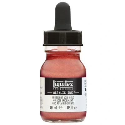 Image of Liquitex 4260227 Liquid Professional Acrylic Paints Ink, 30 ml, Highly Pigmented Airbrush Paint, Iridescent Pink Gold