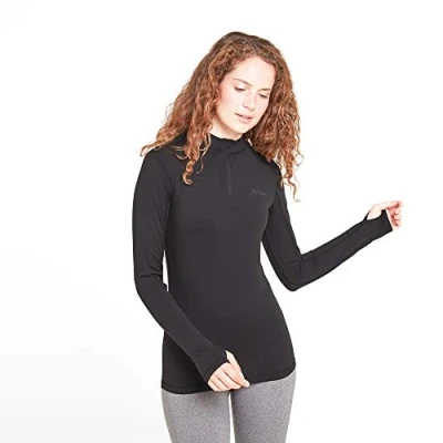Image of TOG24 Snowdon Women&#039;s Zip Neck Base Layer, Ultra Warm Supersoft Temperature Regulating Thermal Underlayer, Anti Chafe Seams Quick Moisture Wicking, Perfect for Running Hiking Biking Camping Skiing