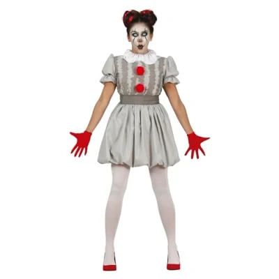 Image of FIESTAS GUIRCA Gray Dress Clown Fancy Costume Adult Woman Size M 10 12
