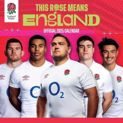 Image of 2025 Calendar England Rugby Union Month to View Square Official Product: Original Danilo Kalender [Mehrsprachig] [Kalender]