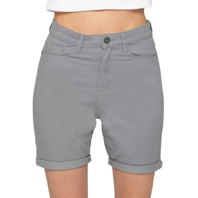 Image of 989Zé ENZO Womens Stretch Shorts Chino Casual Ladies Turned Up Hem Slim Fit Above Knee Cropped Pants EZLS630 Light Grey 14