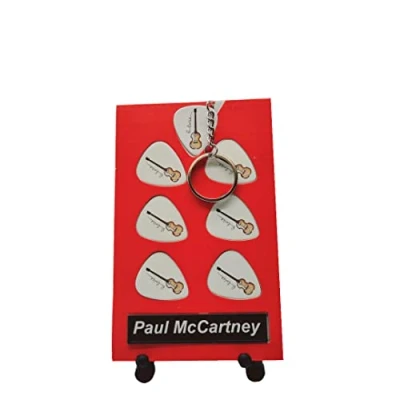 Image of P McCartney Guitar Plectrum Gift Set 6 Artist Plectrums 1 Keyring