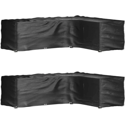 Image of vidaXL L Shaped Garden Furniture Covers 2 pcs 18 Eyelets 285x220x80 cm